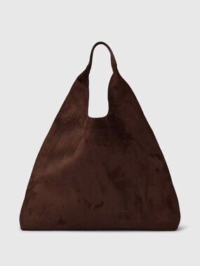 GAP Vegan Suede Slouchy Tote Bag, chocolate cake brown